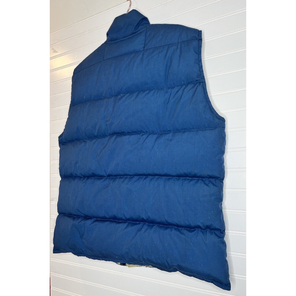 Eddie Bauer Down Puffer Vest Large Vintage 80s Outdoors Hiking Mens Blue - Picture 16 of 16
